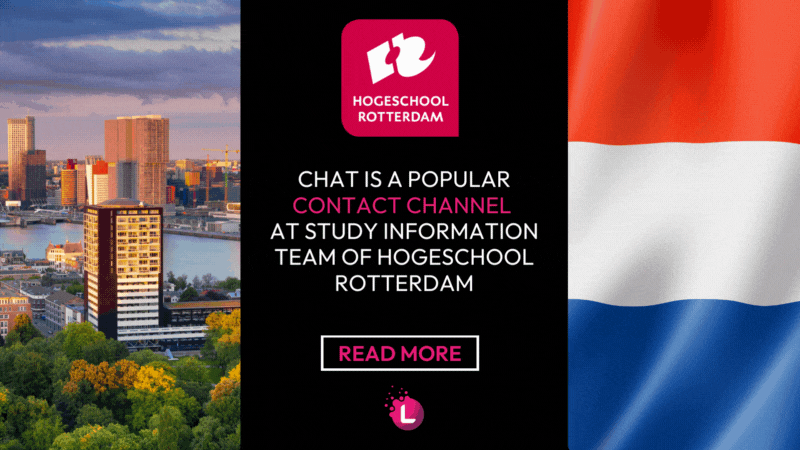 Chat is a popular contact channel at study information team of Hogeschool Rotterdam